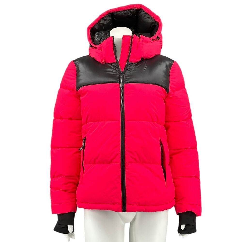 BCBG Maxazria Jacket Womens Small Hot Pink‎ Quilted Puffer Coat Winter Outdoors